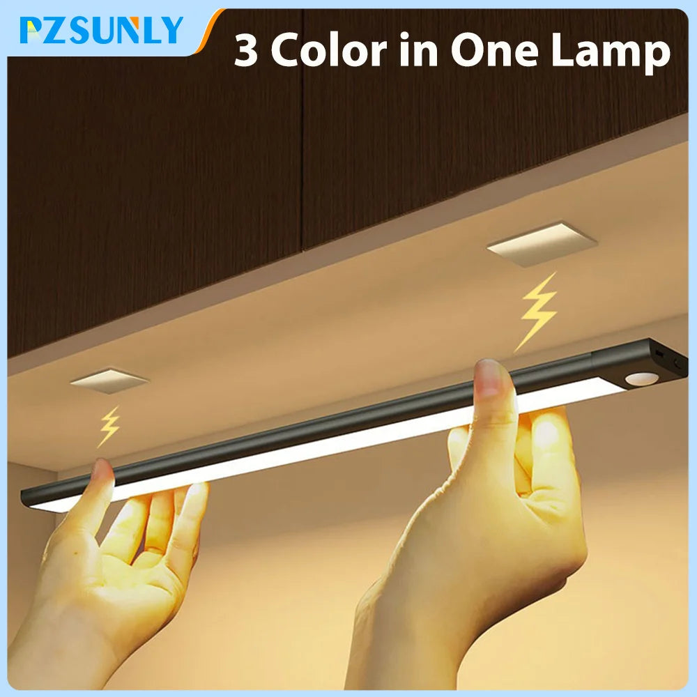 Motion Sensor Light Wireless LED Night Light USB Rechargeable Night Lamp Cabinet Wardrobe Lamp under Backlight for Kitchen Led