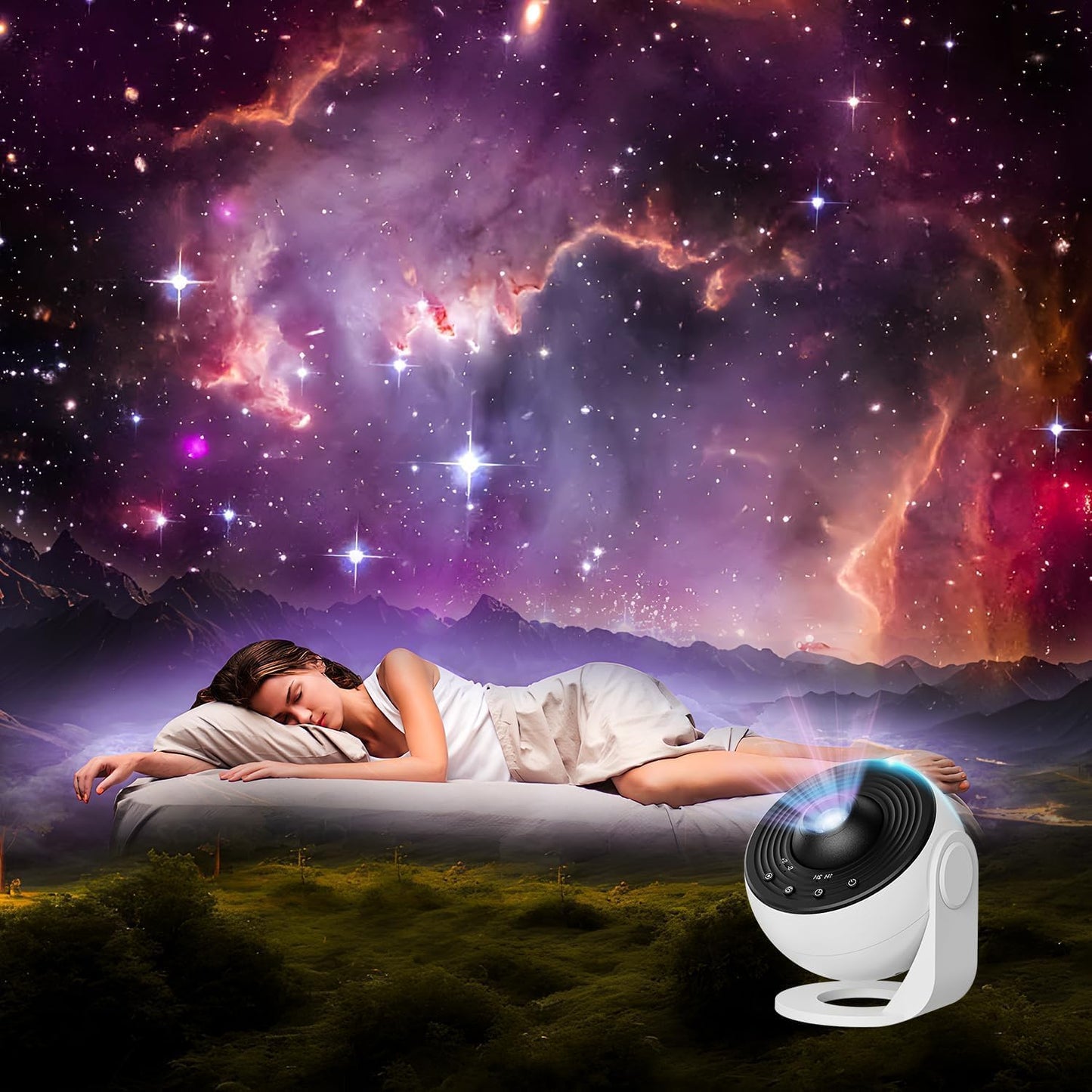 Upgrade Sternenhimmel Projektor, Galaxy Projector Lamp with 13 Planet Discs, LED Sternenhimmel Mit Timer, Planetarium Projector for Room Decor, Sternenprojektor Für Kinder Erwachsene-Sch.