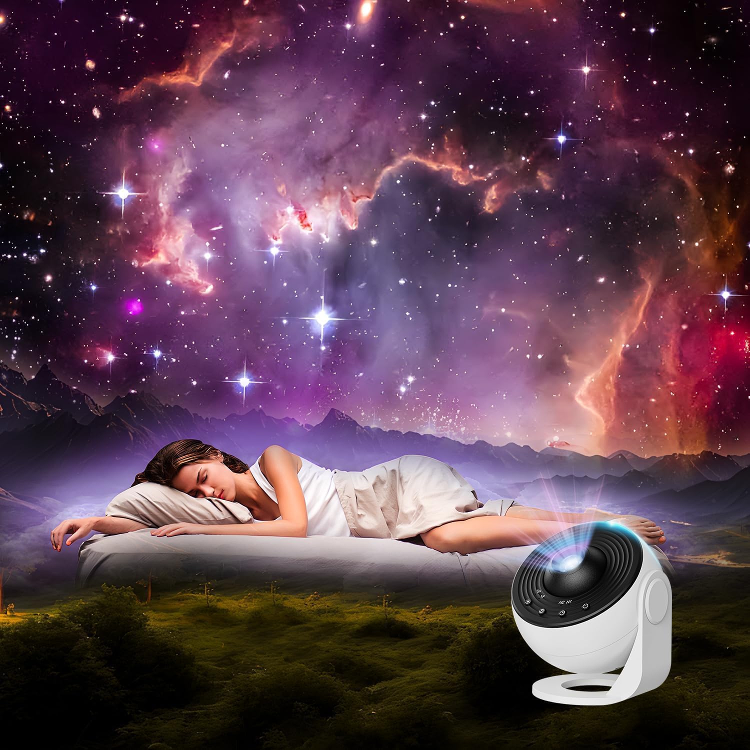 Upgrade Sternenhimmel Projektor, Galaxy Projector Lamp with 13 Planet Discs, LED Sternenhimmel Mit Timer, Planetarium Projector for Room Decor, Sternenprojektor Für Kinder Erwachsene-Sch.