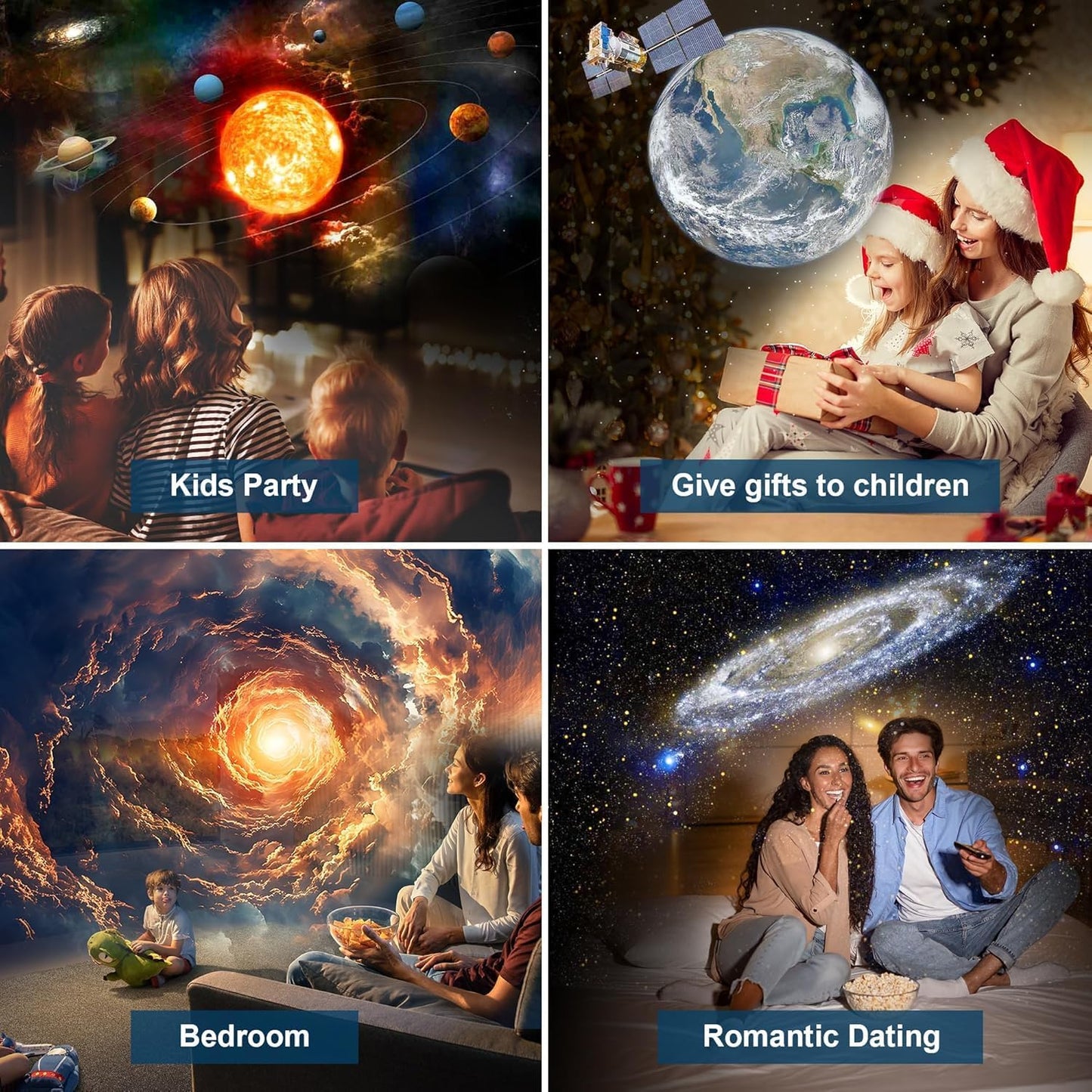 Upgrade Sternenhimmel Projektor, Galaxy Projector Lamp with 13 Planet Discs, LED Sternenhimmel Mit Timer, Planetarium Projector for Room Decor, Sternenprojektor Für Kinder Erwachsene-Sch.