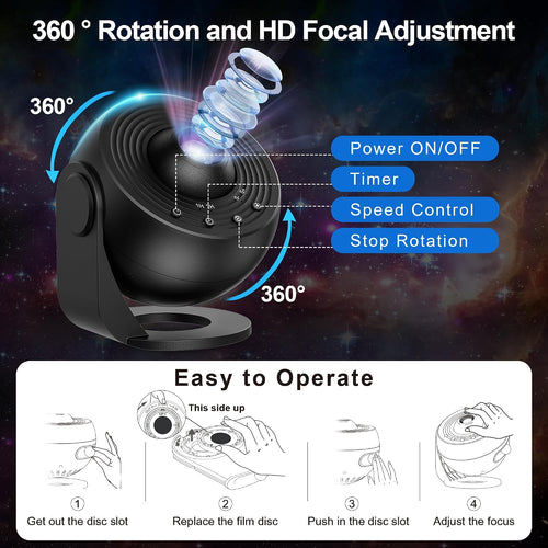 Upgrade Sternenhimmel Projektor, Galaxy Projector Lamp with 13 Planet Discs, LED Sternenhimmel Mit Timer, Planetarium Projector for Room Decor, Sternenprojektor Für Kinder Erwachsene-Sch.