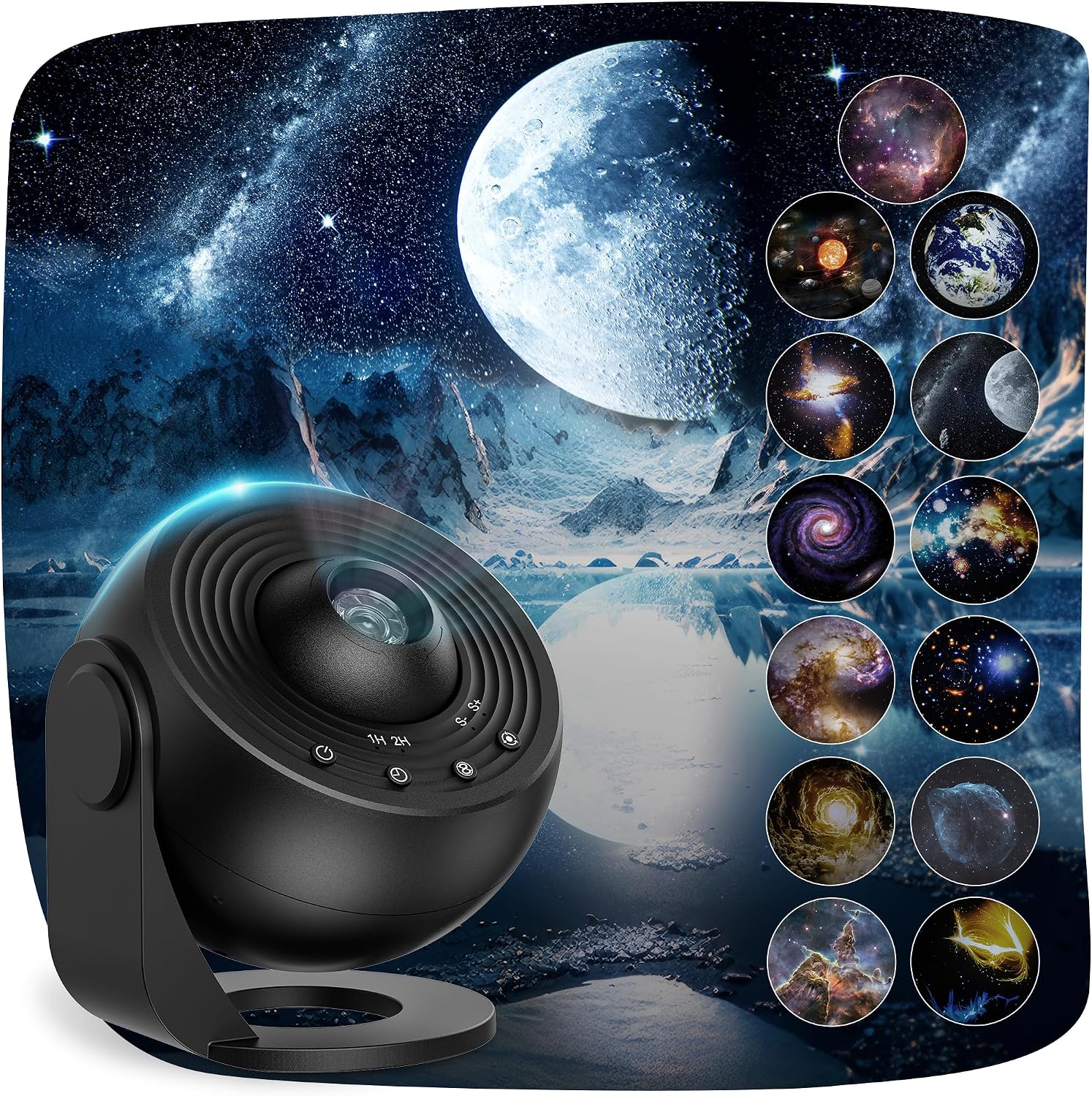 Upgrade Sternenhimmel Projektor, Galaxy Projector Lamp with 13 Planet Discs, LED Sternenhimmel Mit Timer, Planetarium Projector for Room Decor, Sternenprojektor Für Kinder Erwachsene-Sch.