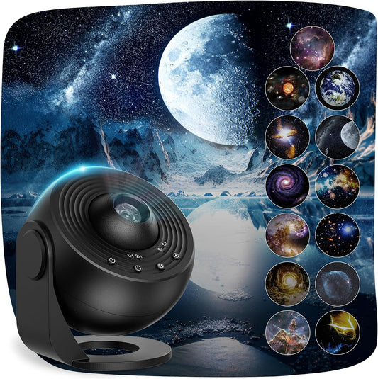 Upgrade Sternenhimmel Projektor, Galaxy Projector Lamp with 13 Planet Discs, LED Sternenhimmel Mit Timer, Planetarium Projector for Room Decor, Sternenprojektor Für Kinder Erwachsene-Sch.