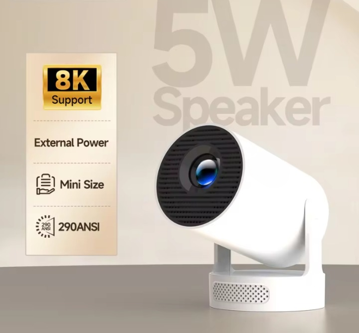 HY300 Pro+ Beamer – 8K Android 14, WiFi 6, 8000 Lumen, Tragbarer Heimkino Projektor mit HiFi Lautsprecher
