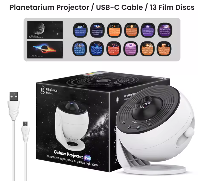 13-in-1 Galaxy Projektor & Sternenhimmel Nachtlicht – 360° Planetarium mit Timer