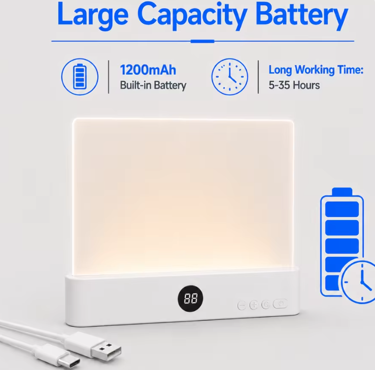 LED Flach-Leselampe – Wiederaufladbare Buchleuchte & Nachttischlampe, Dimmbar