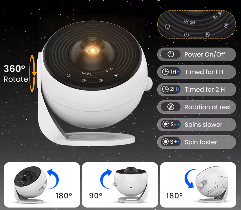 13-in-1 Galaxy Projektor & Sternenhimmel Nachtlicht – 360° Planetarium mit Timer
