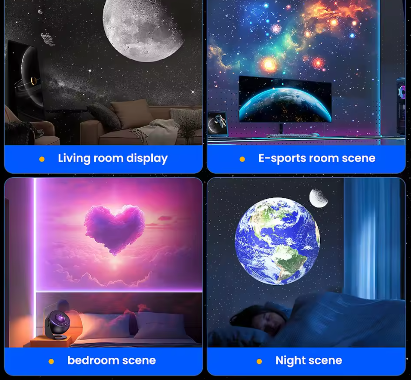 13-in-1 Galaxy Projektor & Sternenhimmel Nachtlicht – 360° Planetarium mit Timer